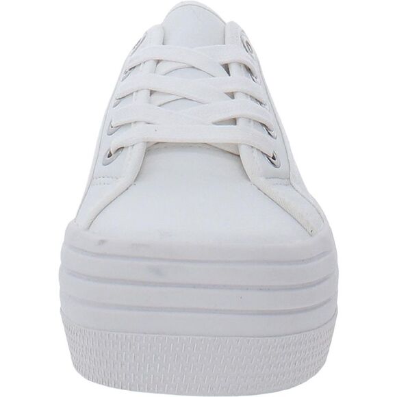 Steve Madden Womens Bobbi 30 White Leather Platform Sneakers Shoes Used - Picture 4 of 5